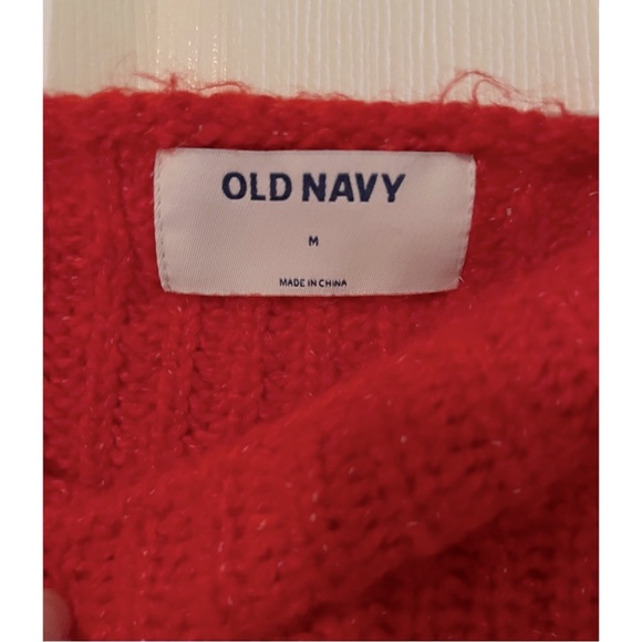 ♥️Old Navy brand Long Sleeve Red Crew Neck Fall Winter Sweater Size Medium (M)♥️ - Picture 2 of 4